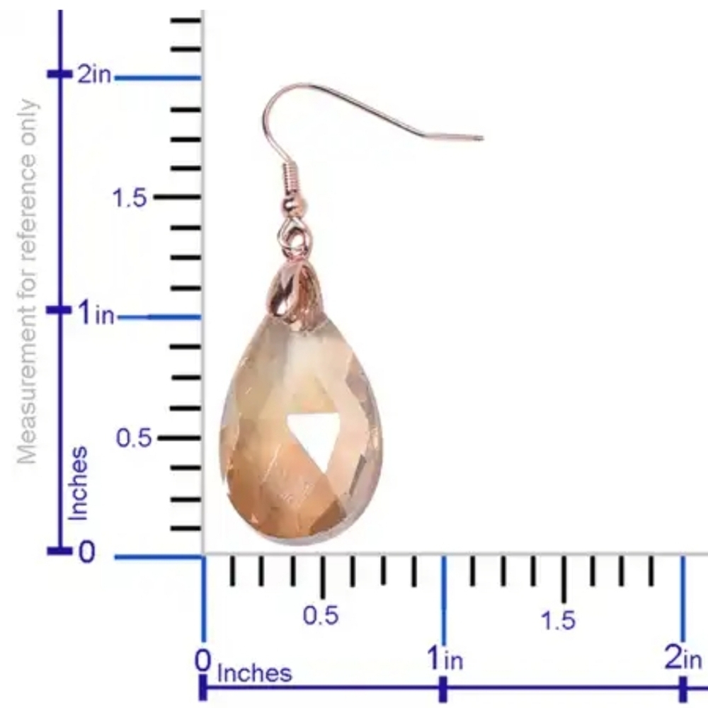 ๐๏ธ Simulated Champagne Sapphire & White Austrian Crystal Earrings & Necklace - Picture 14 of 15